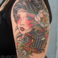 Girl Camera night blooming Cereus tattoo,new orleans tattoo, randy muller, eyecandy, icandytattoo, i candy, eye candy,