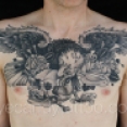 black and greg chest eagle tattoo,new orleans tattoo, randy muller, eyecandy, icandytattoo, i candy, eye candy,